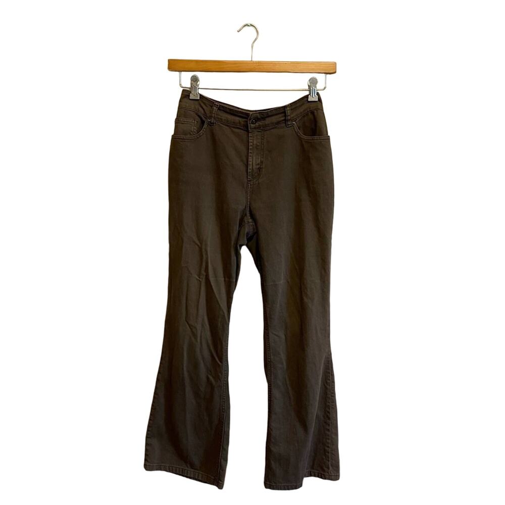 Vintage 28” Chicos brown platinum denim high rise jeans flare